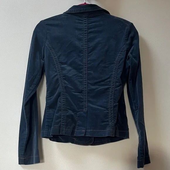 Forever 21 | Deep Blue Corduroy Velvet Blazer Jacket Medium - Picture 5 of 5